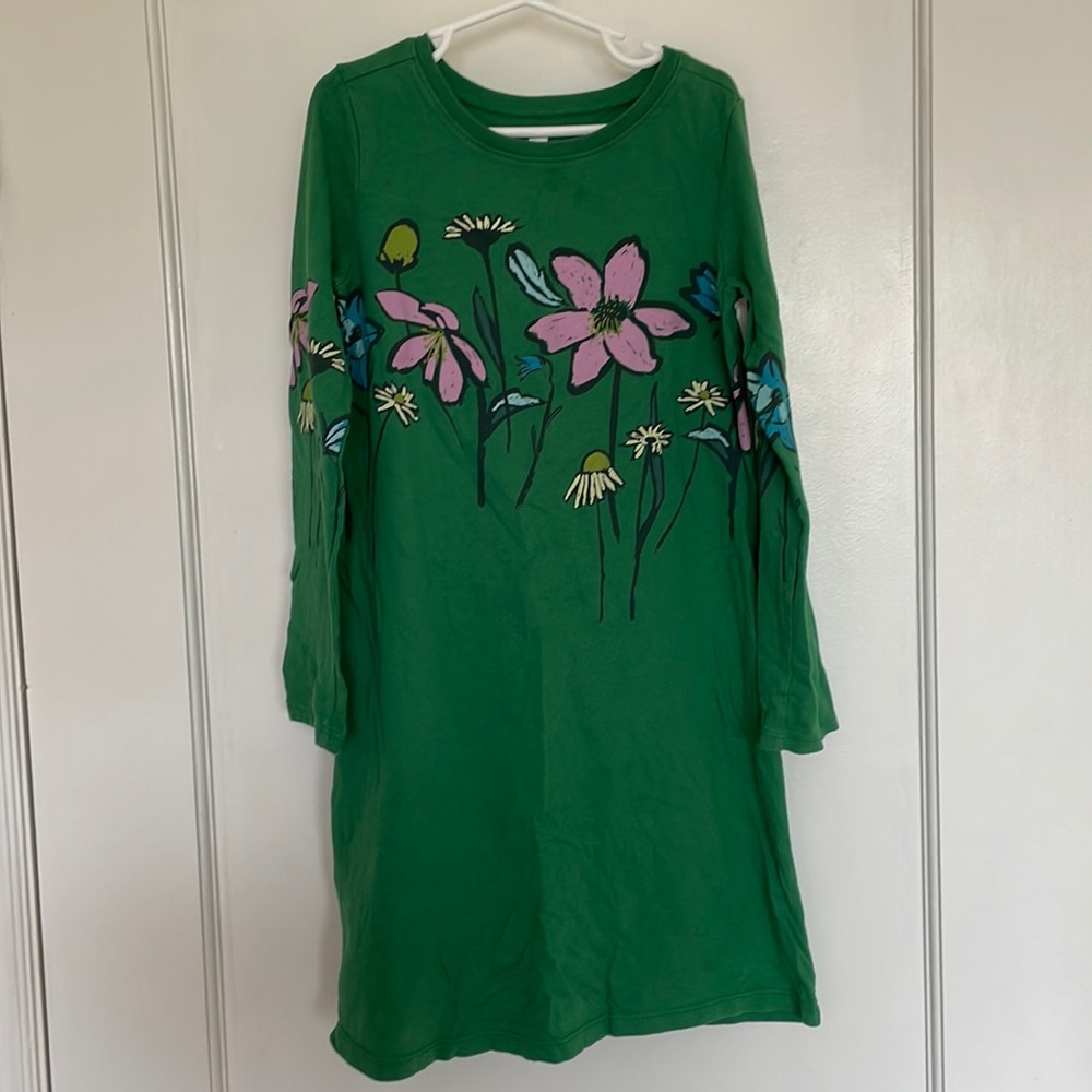 Tea Collection Green Floral Kids Dress